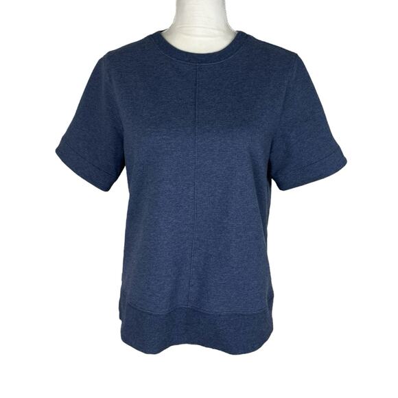 Kit & Ace Short Sleeve Thick Shirt Crewneck Stretch Blue Top Women's Size 6 - Picture 1 of 6